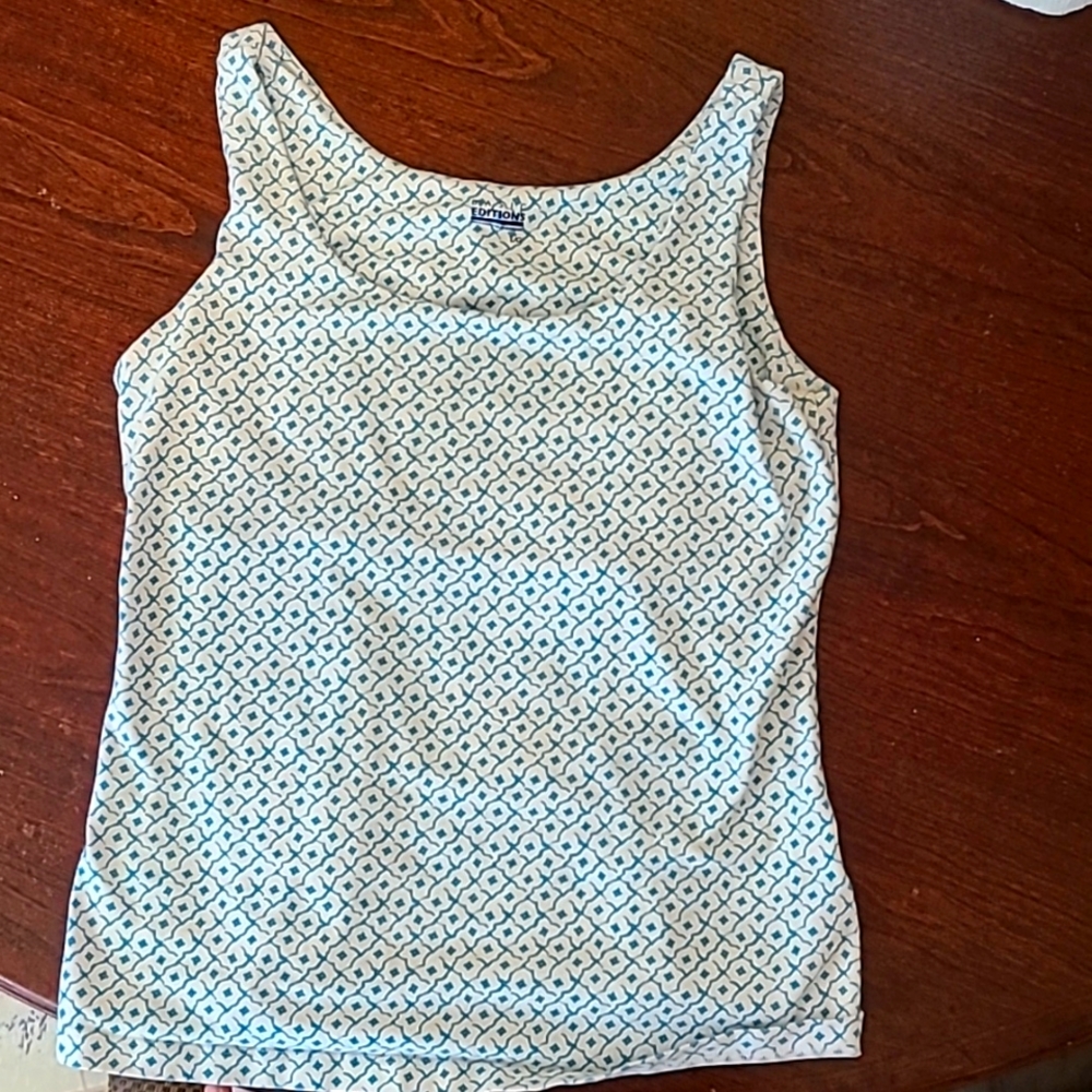 Basic white and blue tank top